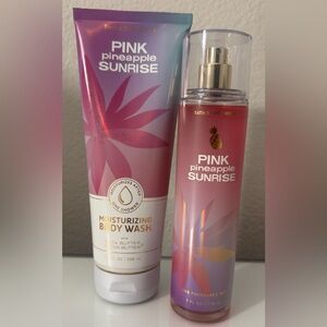 Bath & Body Works Pink Pineapple Sunrise Body Mist and Body Wash